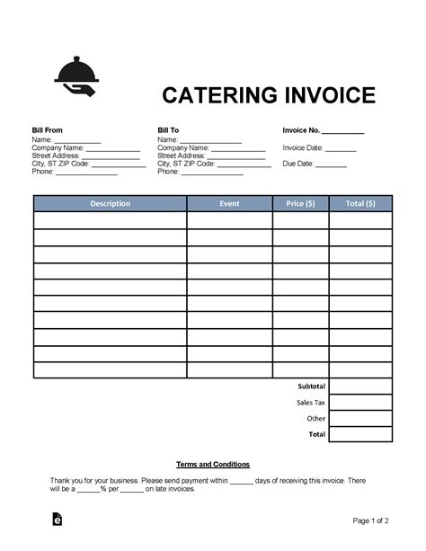 Banquet Invoice Template